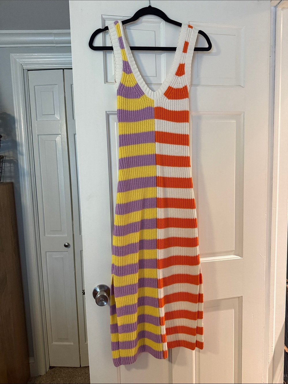 STAUD Striped Knit Midi Dress- Seashore dress